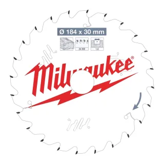 Milwaukee - Kreissägeblatt 184/30MM 24Z Holz - 4932471297