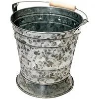B&S Pflanzkübel Zinkeimer shabby used Look mit Henkel H 18.5 x Ø 18 cm