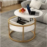 Vicco Couchtisch Marlo, Weiß/Gold, 57 x 57 cm (1-St)
