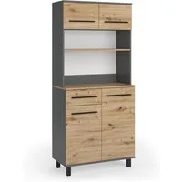 Vicco Küchenbuffet Pure, Artisan-Eiche/Anthrazit, 80.2 x 177 cm (1-St)
