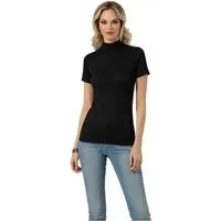 Kota Body Shirt Damen Halbarm mit Stehkragen Slim Fit Baumwolle