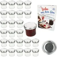 MamboCat Einmachglas 25er Set Sturzglas 125ml Einmachglas TO66 Silber Deckel, Glas