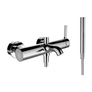 LAUFEN Wannenarmatur Aufputz Kartell LAUFEN mit Zubehör Kunststoffschlauch 1800 mm und Handbrause Tw H3213370041411