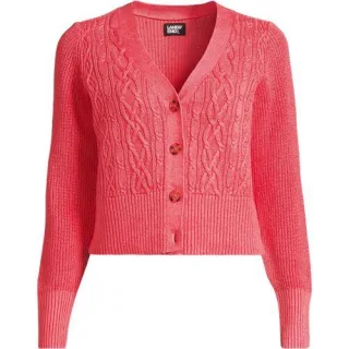 Cardigan aus Leinenmix für Damen in Petite-Größe, Damen, size: petite, Pink, by Lands' End