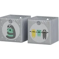 Vicco Faltbox, Grau, 30 x 30 cm (Motiv Faultiere) (2 St)