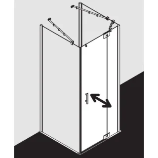 Kermi Filia XP Pendeltür mit Festfeld für Seitenwand FX1WR07820VAK 78x200cm, silber hochglanz, ESG klar, rechts, auf Duschplatz