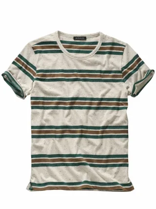 Mey & Edlich Herren Happy-Stripes-T-Shirt Grün 89 % Baumwolle, 11 % Polyester