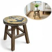 LS-LebenStil Blumenhocker Holz Pflanzenhocker 26x20cm Maritim Ocean Mini Tisch Deko Hocker (1 St., Braun 4 Füße kleiner Pflanzenständer Pflanzentisch Holzhocker Deko), Design Deko Hocker Holz Nachttisch Mini Tisch rustikales Tischchen