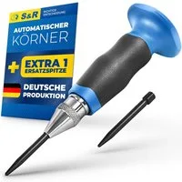 S&R Reißnadel Automatischer Körner/MADE IN GERMANY / 60-130 N, Ergo-Griff, (2-St. mit EXTRA 1 Ersatzspitze), Automatik-Körner, Vorkörner