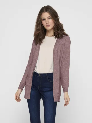 ONLY - ONLLESLY L/S OPEN CARDIGAN KNT NOOS Rose Brown - Gr. - S