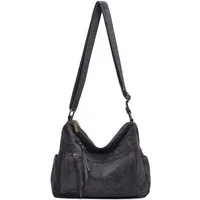 ITALYSHOP24 Schultertasche Damen Tasche Samt Shopper Crossbody Umhängetasche Body Bag Freizeit, Henkeltasche Beuteltasche Handtasche Hobo Bag Velours Leichtgewicht