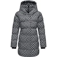 Ragwear Steppmantel Niara Print wasserdichter Mantel mit angesagtem Hahnentritt Muster