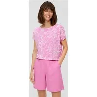 s.Oliver Kurzarmshirt T-Shirt Viskose-Shirt mit All-over-Print im Relaxed Fit