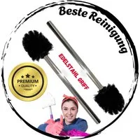 TronicXL WC-Reinigungsbürste 2 Stück Premium Toilettenbürste mit Edelstahl Griff lang schwarz WC, Silber WC Bürste Klobürste Toilettenbürste