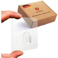 TECBULL Klebehaken Wiederverwendbare Haken XL, transparent, rückstandsfrei ablösbar, Geschirrtuchhalter, Handtuchalter, Spültuchhalter, Tuchhalter, Waschlappen Halter, Fensterhaken, Fliesenhaken, Küchenhaken, (16-St), rückstandsfrei ablösbar wiederve