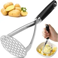 SURFOU Kartoffelstampfer Kartoffelstampfer Edelstahl - Stampfer Kartoffelpresse Mit Soft-Griff (1 St), Edelstahl, Hochbelastbar & Lebensmittelecht, Spülmaschinengeeignet Rutschfester