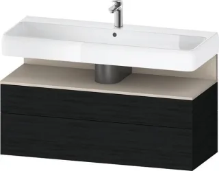 Duravit Qatego Waschtischunterbau wandhängend Eiche Schwarz Matt 1190x470x590 mm - QA4396083160000 QA4396083160000