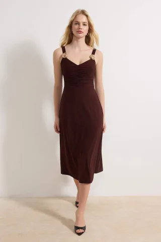 Damen Midi-Kleid, ärmellos, figurbetont, für Tag und Nacht
