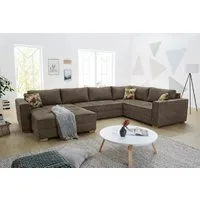 Jockenhöfer Gruppe Wohnlandschaft Brixen U-Form, B: 379 cm, mit Bettfunktion, Bettkasten & Zierkissen