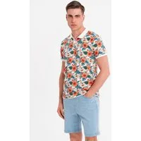 OMBRE Poloshirt Poloshirt aus Baumwolle mit Blumendruck