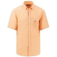 FYNCH-HATTON Kurzarmhemd Summer Linen, B.D., 1/2 papaya