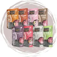 Leonardo Catfood Leonardo Frischebeutel Bundle - 8x85g verschiedene Sorten im Mixpaket Mix 2 (Ente, Fasan, Geflügel, Fleischmenü, Kaninchen, Kalb, Lamm & Wild), Nassfutter für: Katzen