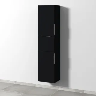 Sanipa 3way Hochschrank mit 2 Türen und 1 Auszug, Schwarz-Matt UF10408