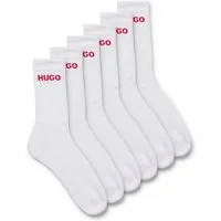 HUGO Socken 6P QS RIB LOGO CC (Packung, 6-Paar, 6er Pack) mit eingestricktem HUGO Logo