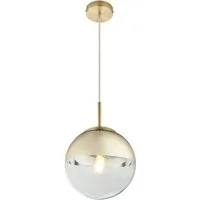 GLOBO LIGHTING LED Pendelleuchte, LED wechselbar, warmweiß, klein ausgefallene Glas-kugel hängend für übern Esstisch Gold-en Ø20cm