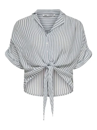 ONLY - ONLPAULA LIFE S/S TIE SHIRT WVN NOOS Cloud Dancer - Gr. - XS