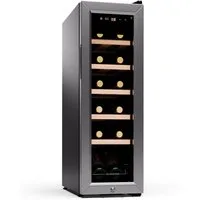 Klarstein Weinkühlschrank Shiraz Premium Smart 12 slim SS, für 12 Standardflaschen á 0,75l,Wein Flaschenkühlschrank Weintemperierschrank Weinschrank Kühlschrank