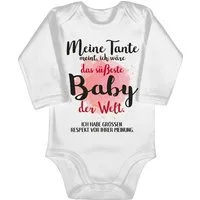 Shirtracer Shirtbody Meine Tante meint, ich wäre das süßeste Baby der Welt. Strampler Baby Mädchen & Junge