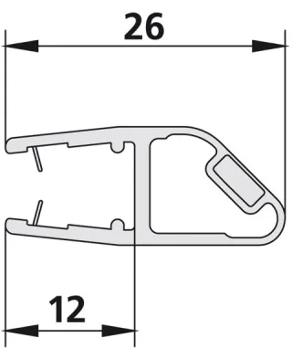 Kermi 6443 1x Magnetleiste 3270 20B, Länge: 2000 mm, 2534096 2534096