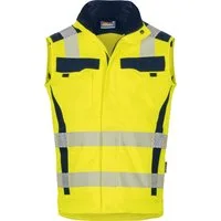 vizwell Arbeitsweste Warnschutz Weste HiVis elastisch dehnbar warnorange warngelb reißfest und elastisch - knitterfrei sowie pflege- und bügelleicht