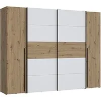 FORTE Kleiderschrank Narago, Kombischrank, Paneele wechselbar (B/H/T ca. 270/210/61cm, auch mit Premiumausstattung) gestalte die Schwebetüren einfarbig oder 2 farbig, Made in Europe