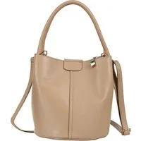 FLORENCE Umhängetasche Florence Damen Umhängetasche Leder Tasche (Umhängetasche), Damen Umhängetasche Leder, taupe, beige ca. 26cm