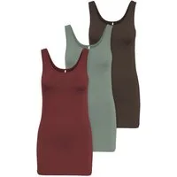 ONLY Tanktop Live Love (3-tlg) Lange Tops, elastische Baumwollqualität