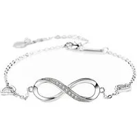 The Beauty House Armband Infinity Unendlich silberfarbiges Damen Armband mit Herzen