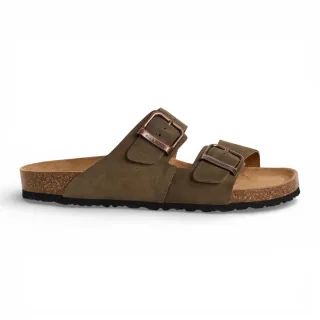 Tamaris Herren-Sandalen aus olivgrünem Leder mit Fußbett