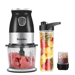 [EU Direct]BioloMix 3 in 1 BPA FREE 500W Portable Personal Blender Mixer Food Processor With Chopper Bowl 600ml Juicer