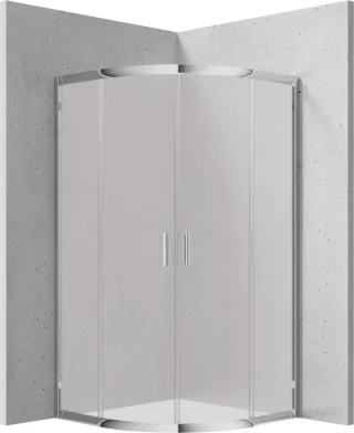 Neuesbad Halbrunde Duschkabine, satiniert Glas, 90 cm, Höhe 170 cm NB1DEKYP653K1