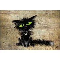matches21 HOME & HOBBY Fußmatte Türmatte Lustige Katze in 40x60 cm als Fussabtreter, rechteckig, Höhe: 5 mm, Rutschfester Türvorleger für innen als waschbare Schmutzfangmatte