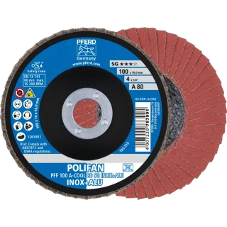 PFERD TOOLS POLIFAN Fächerscheibe PFF flach A-COOL SG INOX+ALU Edelstahl/Alu - 67658100