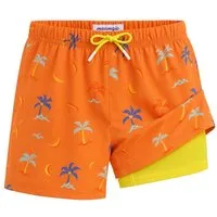 MaaMgic Badehose Shorts Jungen 2-in-1 mit verstellbarem Kordelzug (1-St) Stretch Schwimmshorts mit Innenfutter für Strand und Schwimmbad