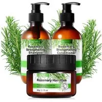 ALIVER Haarpflege-Set Rosmarin Set Shampoo Conditioner Haarmaske Haaröl Haarwachstum Vegan