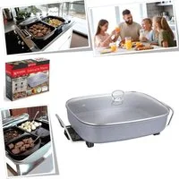 Ertex Elektrogrill Elektrische Partypfanne 7L Multi Pan – Große Antihaft-Grillpfanne, 1500 W