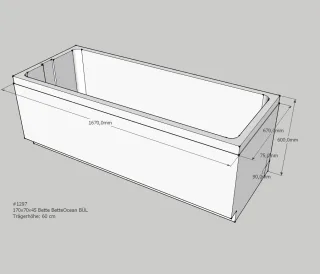 Neuesbad Wannenträger für Bette Ocean 170x70 Ül.hi. SW11456
