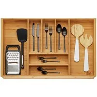 SO-TECH® Besteckeinsatz Bambus Besteckkasten ORGA-BOX 3 für Nobilia-Küche ab 08/2012, für 80er Schublade (473 x 697 mm) mit 7 Fächern