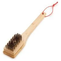 Grillbürste mit Bambus-Griff, 30cm, Grill-Reinigungsbürste mit Edelstahlborsten