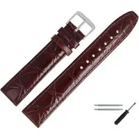 MARBURGER Uhrenarmband 20mm Leder Kroko (Caiman) Prägung